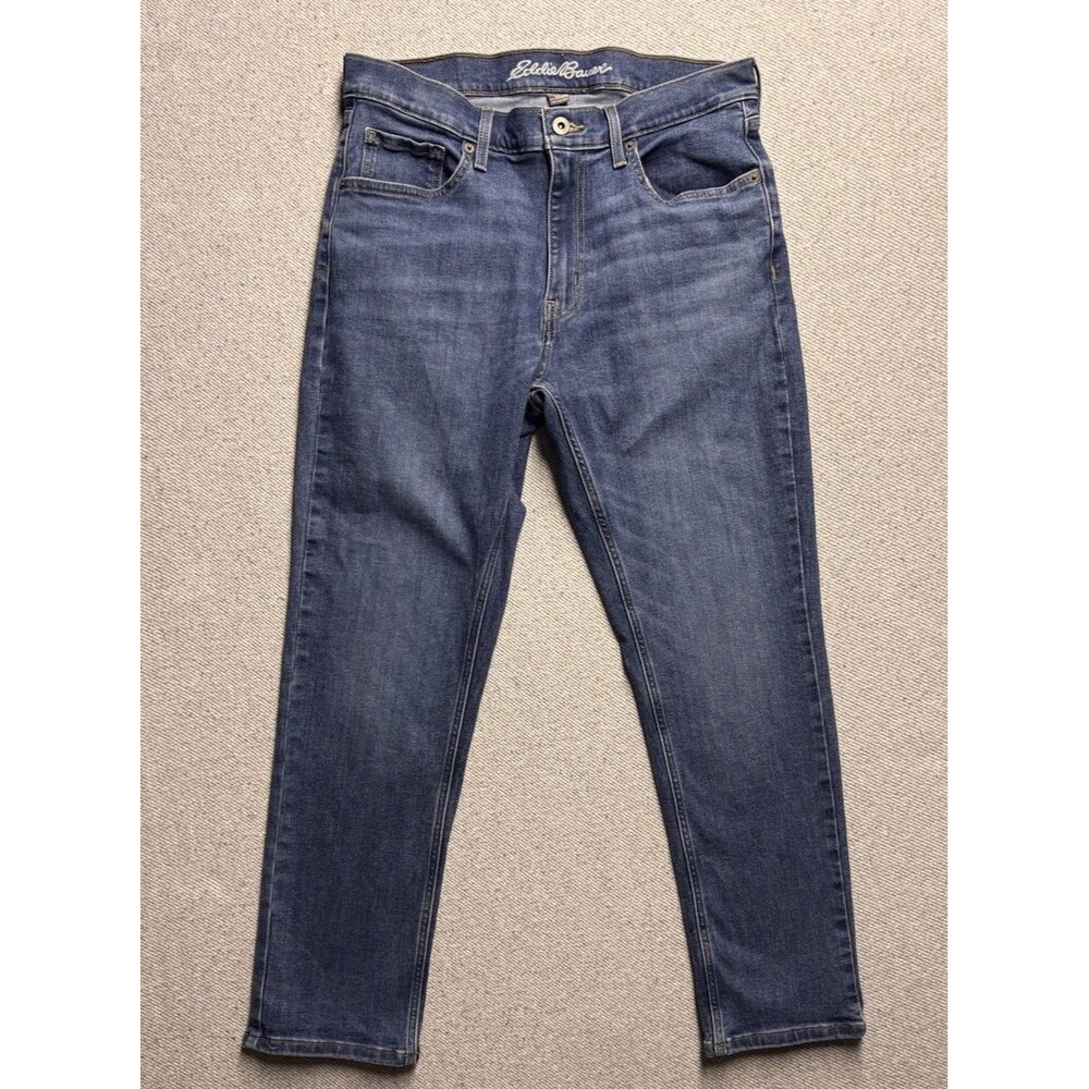Eddie Bauer Men's Denim Jeans 32x29 Medium Wash Stretch Straight Slim